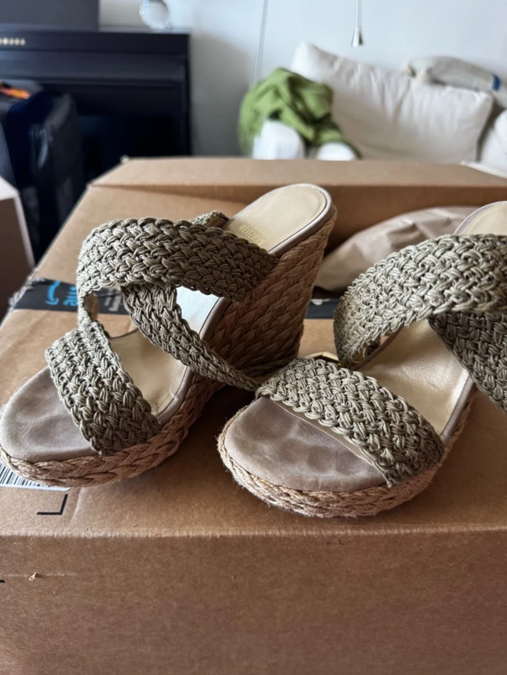 Stuart Weitzman Straw Espadrilles